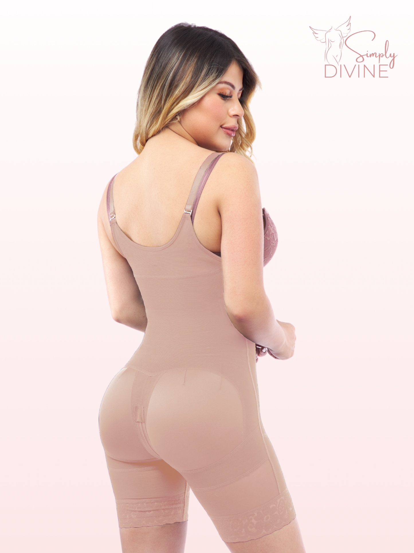 SD-2017 Mid-Thigh Open-Bust Girdle with Front Clasp and Butt Lifter