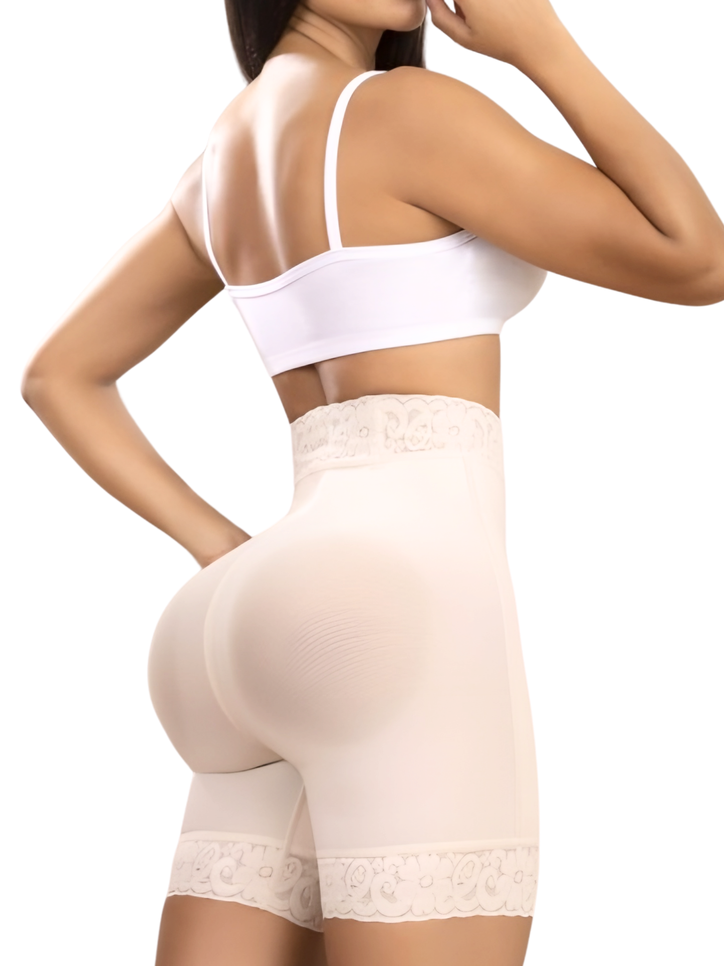 SD-2018 High-Waisted Mid-Thigh Shorts with Tummy Control