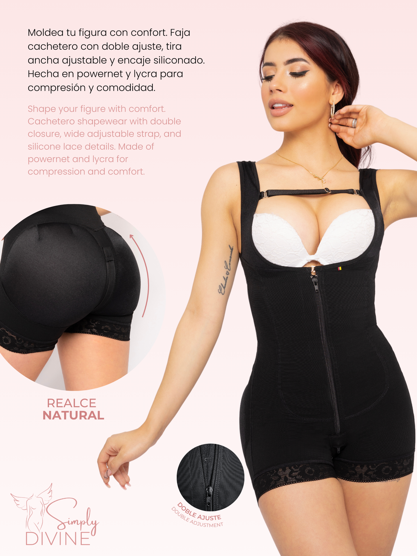 SD-2007 Short Shaping Girdle with Front Zipper and Open Bust