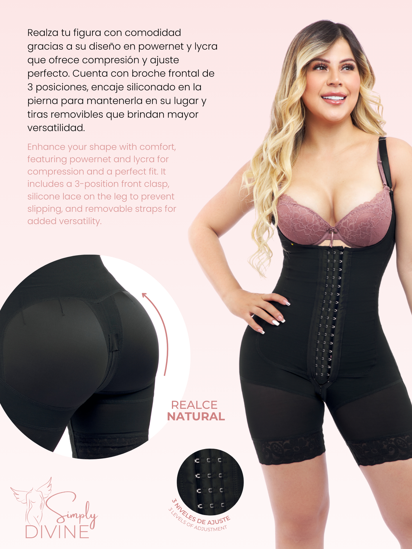 SD-2017 Mid-Thigh Open-Bust Girdle with Front Clasp and Butt Lifter