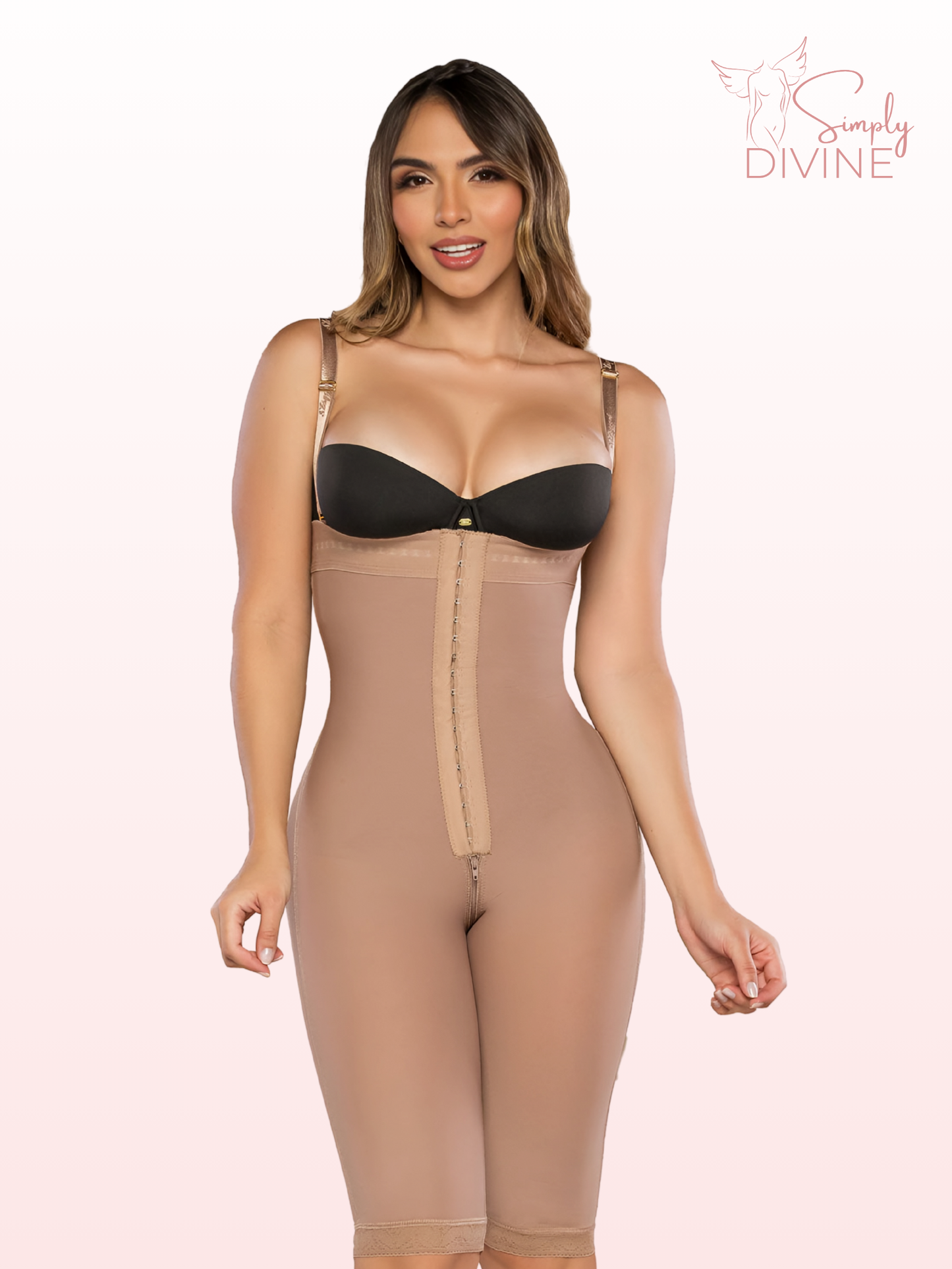 SD-2020 Long Invisible Strapless Girdle with Front Clasp