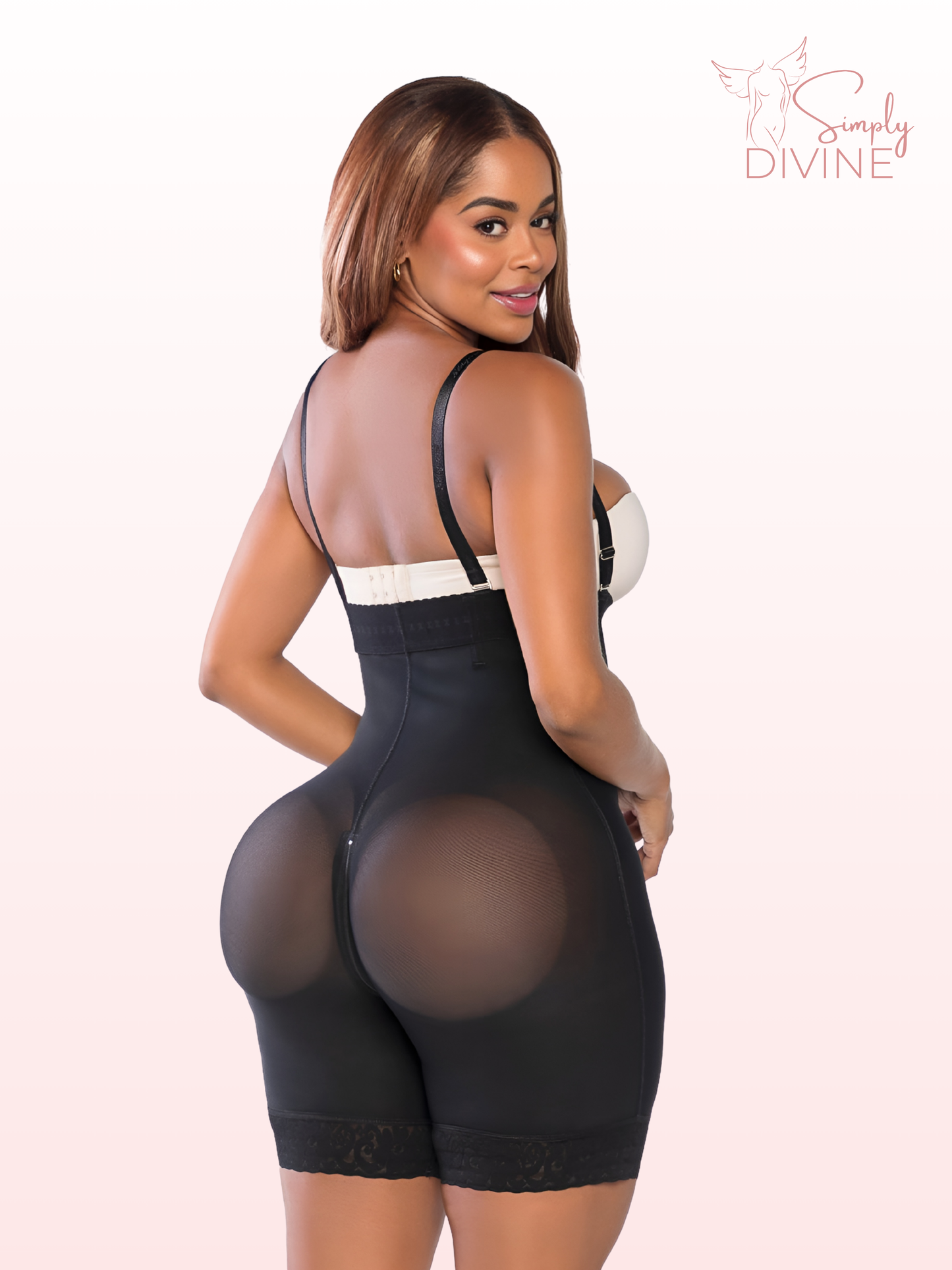 SD-2034 Mid-Thigh Invisible Strapless Hourglass Girdle with Zipper