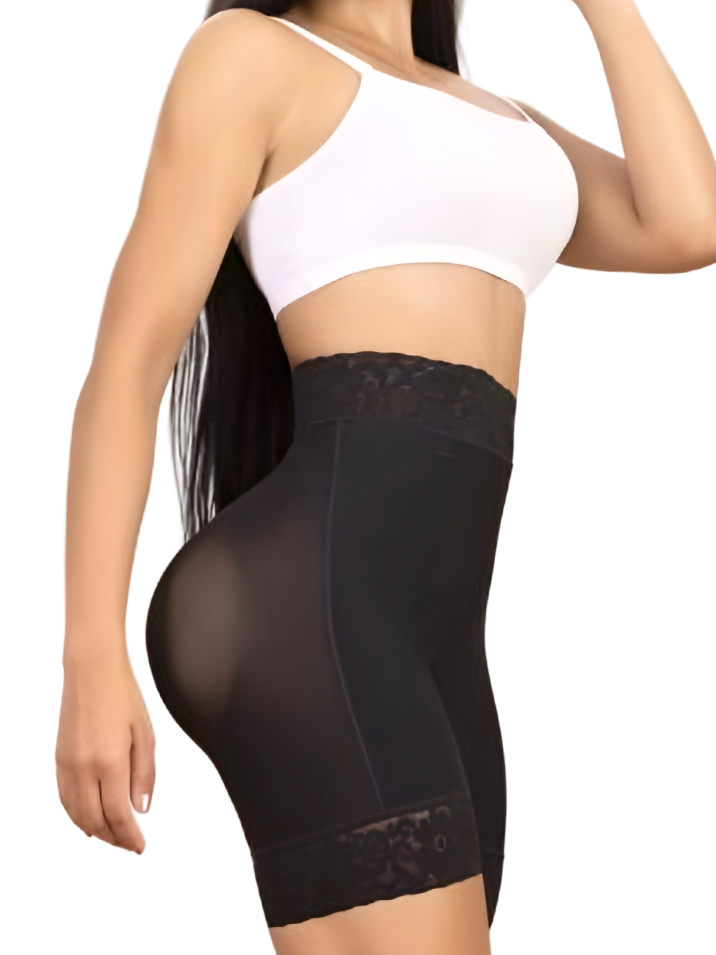 SD-2018 High-Waisted Mid-Thigh Shorts with Tummy Control