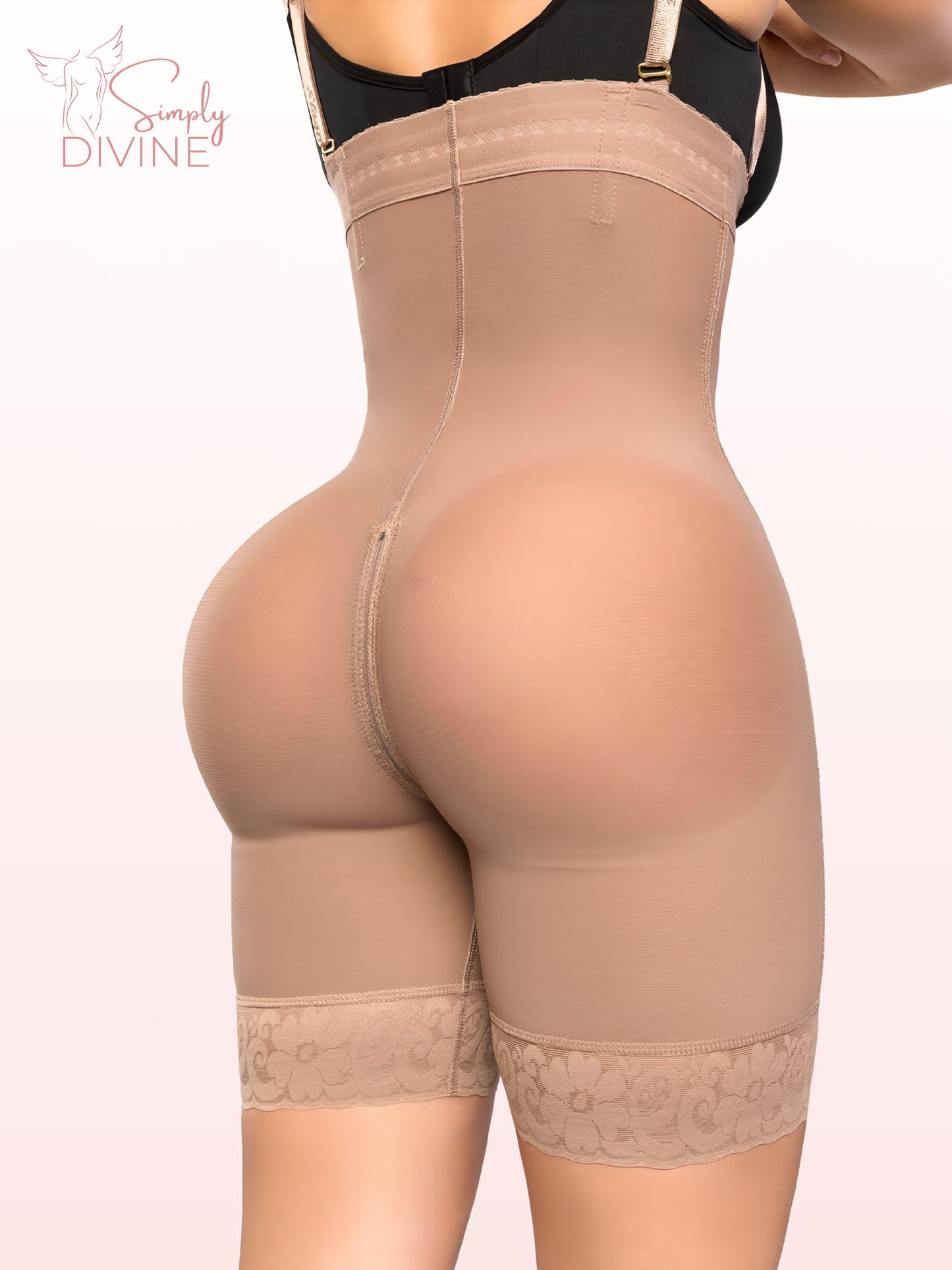 SD-2034 Mid-Thigh Invisible Strapless Hourglass Girdle with Zipper