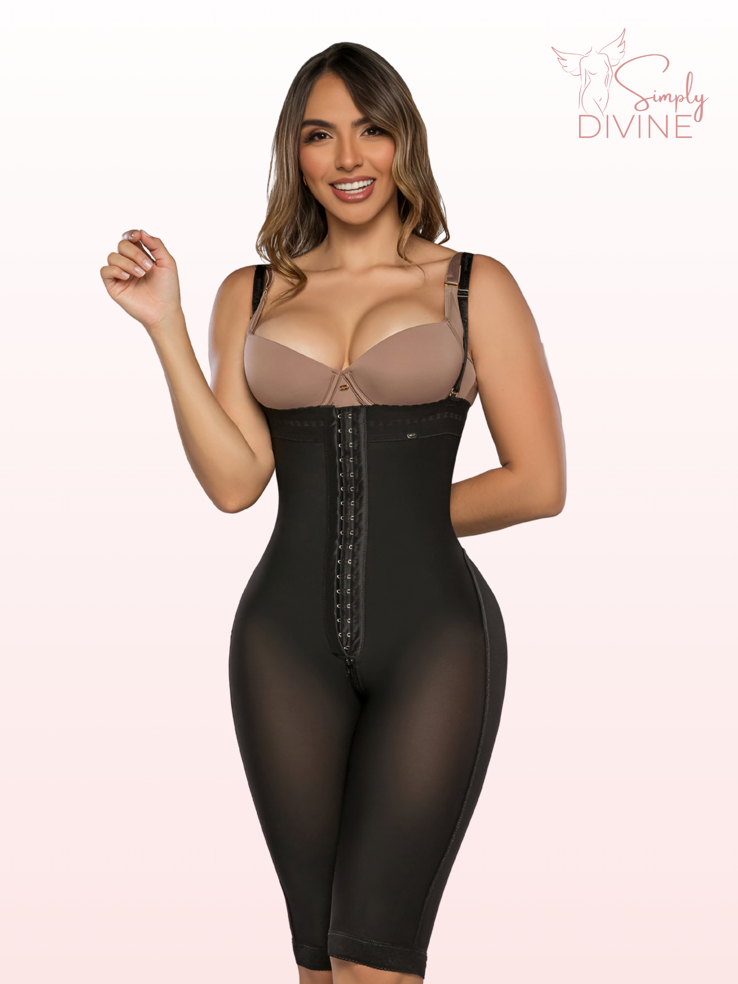 SD-2020 Long Invisible Strapless Girdle with Front Clasp