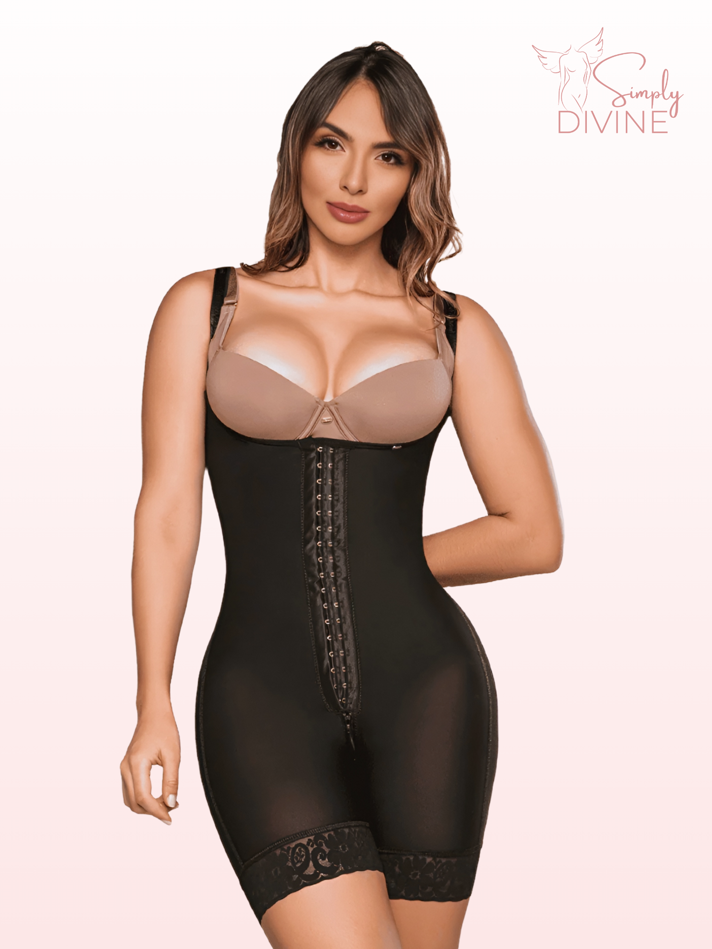 SD-2024 Mid-Thigh Invisible Open-Bust Girdle with Front Clasp