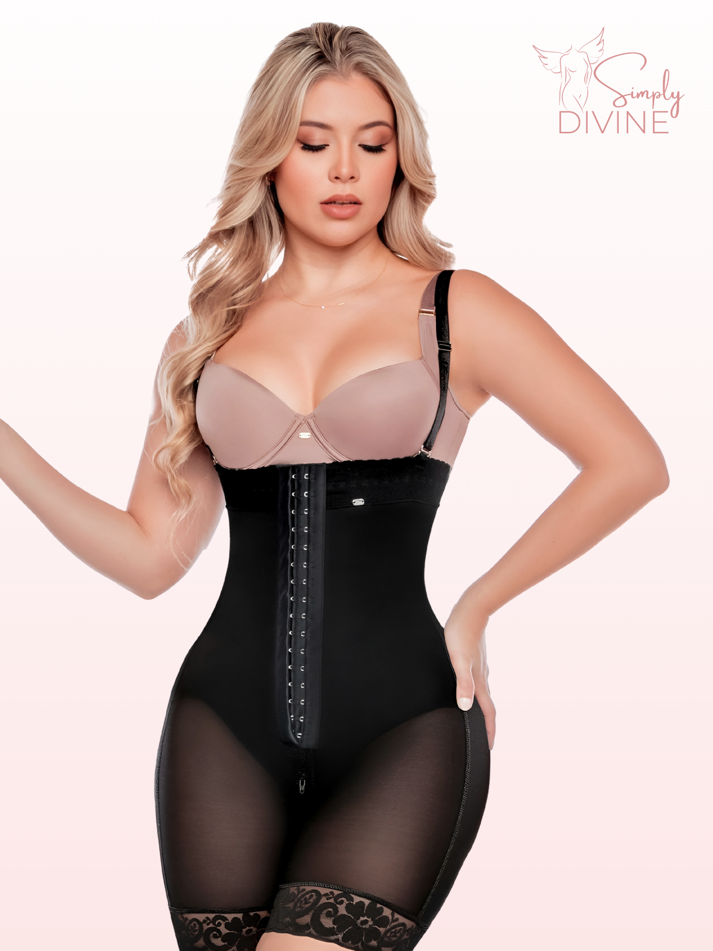 SD-2023 Mid-Thigh Invisible Strapless Girdle with Front Clasp